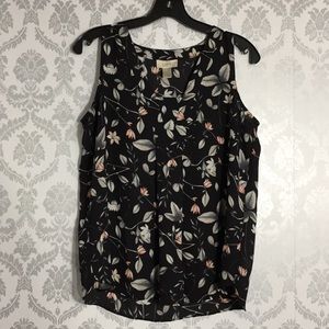 Women’s Loft size small black floral tank top